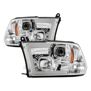 Spyder 09-16 Dodge Ram 1500 Ver 2 Proj Headlight - Light Bar Turn Signal - Chro - PRO-YD-DR09V2-SB-C